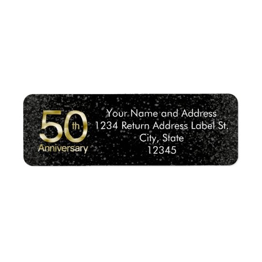 Aniversario atractivo del oro 50.o etiqueta de remite
