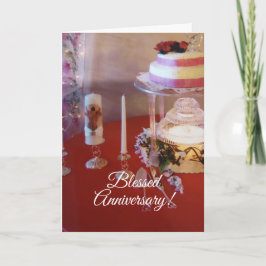 Aniversario bendecido, tarjeta de felicitación dob