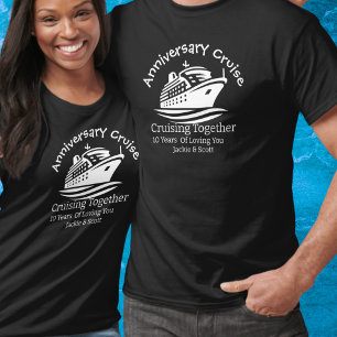 Aniversario crucero negro personaliza camiseta