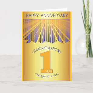 Aniversario de 1 Año Sobrio Tarjeta de 12 Pasos