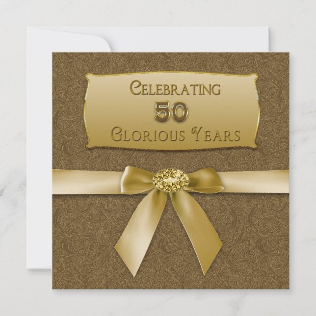 Aniversario de Bodas 50 - Invitación - Celebrar (Anverso)