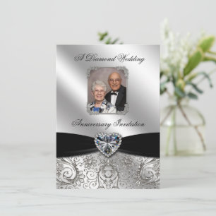Aniversario de Bodas de Diamante Invitación de Fot