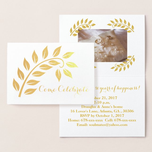 Aniversario de Bodas de Oro Invitación Personaliza (Demostración)