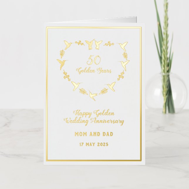 Aniversario de bodas de oro personalizable (Anverso)