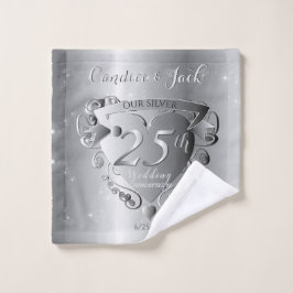 Aniversario de Bodas de Plata Corazón Plateado 