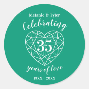 aniversario de Esmeralda 35 años de pegatinas de a
