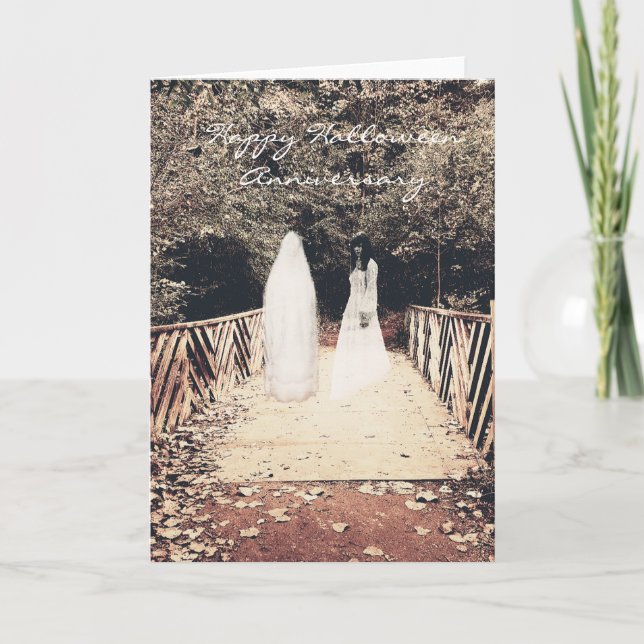 Aniversario de Halloween en la tarjeta puente (Anverso)