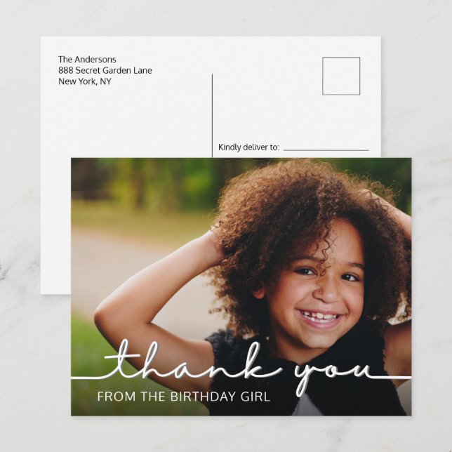 Aniversario de la escritura moderna Gracias postal (Anverso / Reverso)