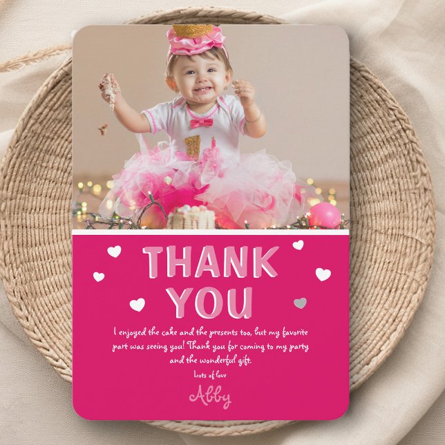 Aniversario de la foto de niños modernos | Tarjeta (Subido por el creador)
