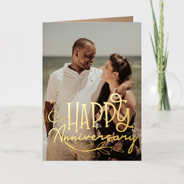 Aniversario de la foto de Personalizado del guión  (Anverso)