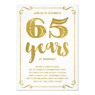 Invitaciones 65 Años Boda | Zazzle.es