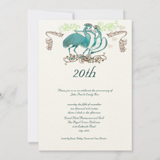 Aniversario de la invitación de los pájaros amoros