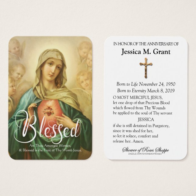 Aniversario de la muerte de la Virgen Católica (Anverso y reverso)