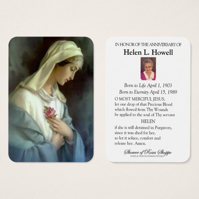 Aniversario de la muerte de la Virgen María, queri (Anverso y reverso)