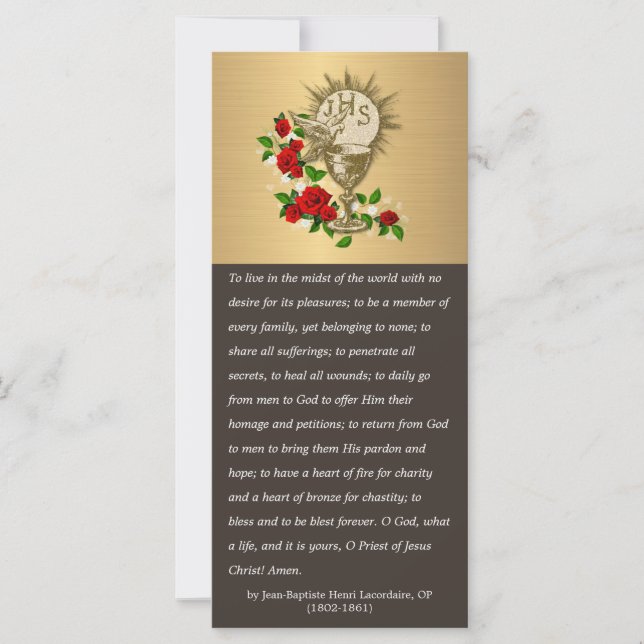 Aniversario de la Ordenación del Sacerdote Católic (Anverso)