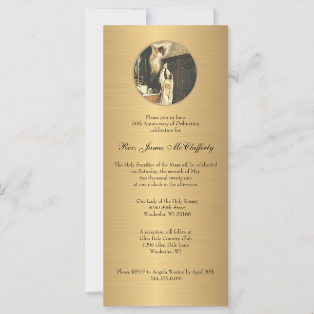 Aniversario de la Ordenación del Sacerdote Católic (Anverso)