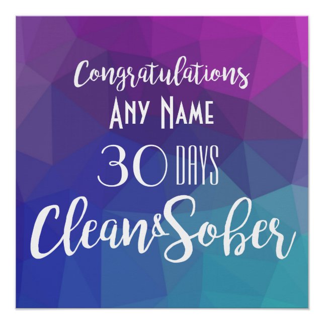 Aniversario de la Sobriedad Personalizada Poster d (Anverso)