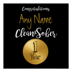 Aniversario de la Sobriedad Personalizada Poster d