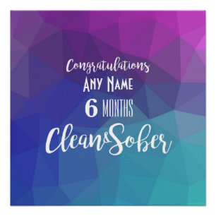Aniversario de la Sobriedad Personalizada Poster d
