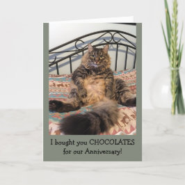 Aniversario de la tarjeta de aniversario de chocol