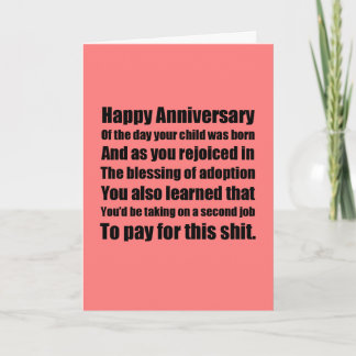 Aniversario de la tarjeta de la adopción