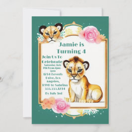 Aniversario de los niños con una invitación a un c