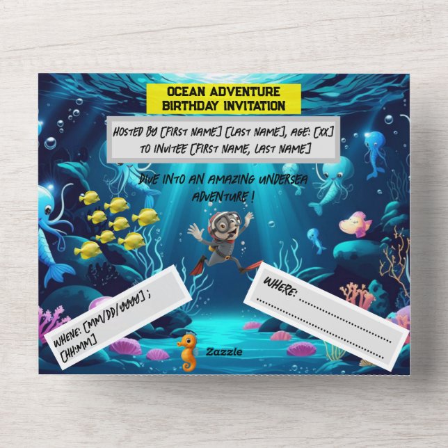 Aniversario de Ocean Adventure - Tarjeta plana (Anverso)