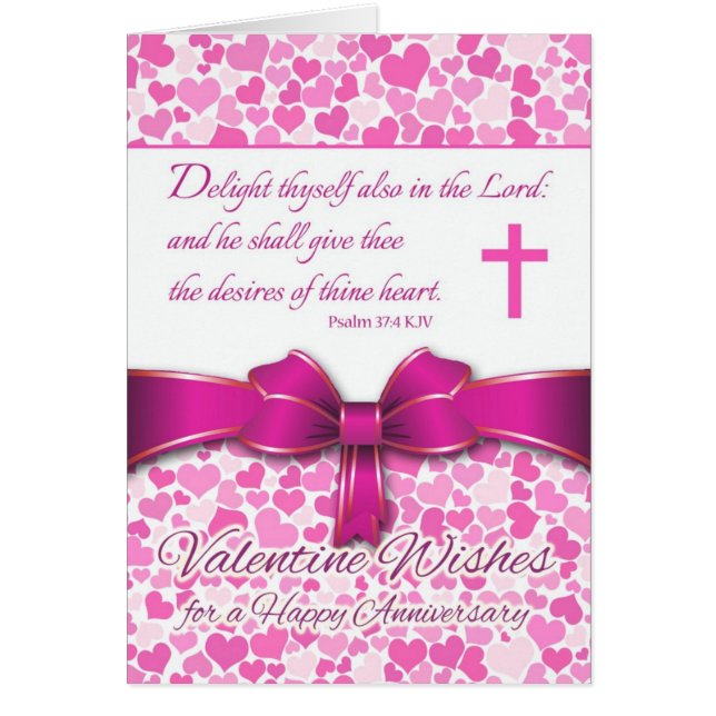 Aniversario de San Valentín Boda, salmo 37:4 Verso (Frente)