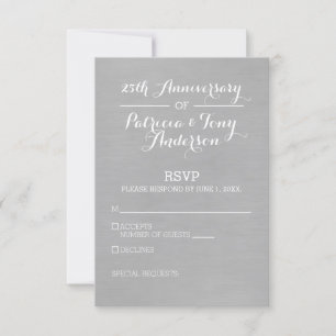 Aniversario del Boda de Silver y White RSVP