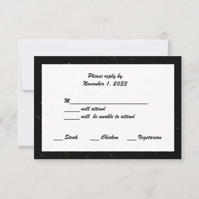 Aniversario del Boda Dorado Tarjetas RSVP Espectro (Reverso)