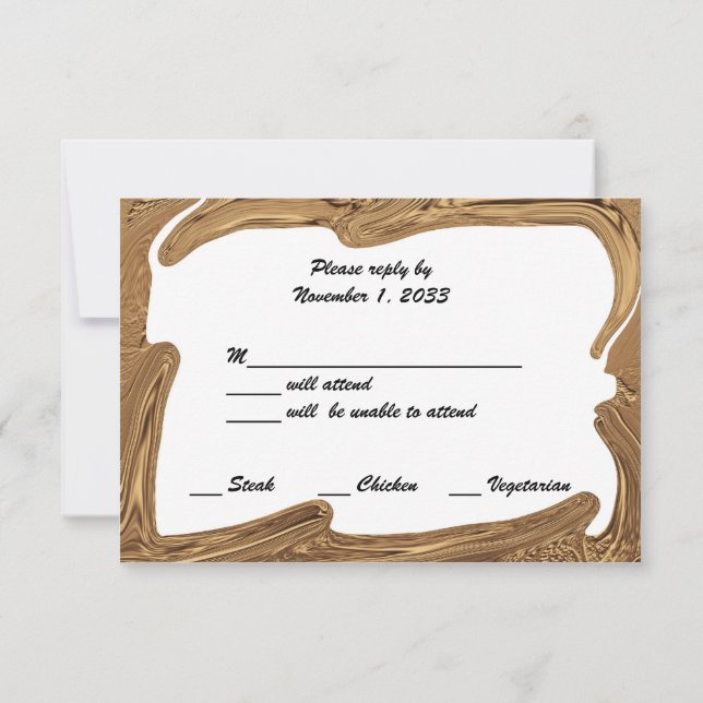 Aniversario del Boda Dorado Tarjetas RSVP Gold (Reverso)