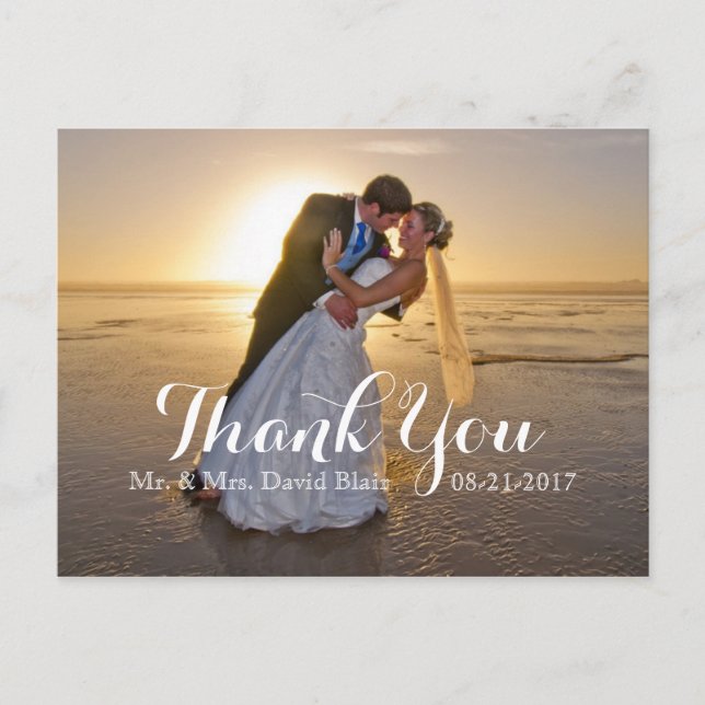 Aniversario del boda Gracias Cartas de Nota de Fot (Anverso)