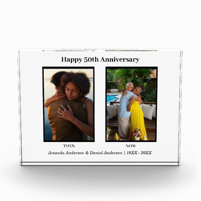 Aniversario del Collage de fotos negro y blanco de (Anverso)