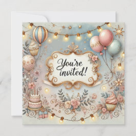 Aniversario del cumpleaños de la encantadora invit