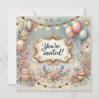 Aniversario del cumpleaños de la encantadora invit