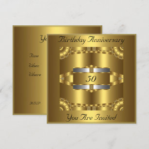 Aniversario del cumpleaños de la invitación Gold S