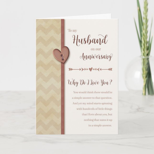 Aniversario del marido - ¿Por qué te amo? Tarjeta (Anverso)