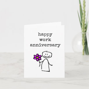 Aniversario del trabajo feliz, tarjeta de saludo l