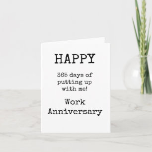 Aniversario del trabajo feliz, tarjeta divertida y