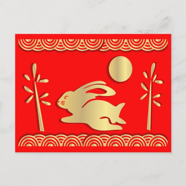 Aniversario dorado de la postal del conejo (Anverso)