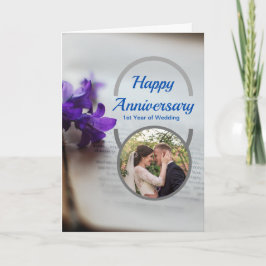 Aniversario feliz de la tarjeta de saludo doblada