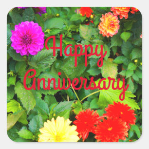 Aniversario feliz de varios Dahlias #1-1 Pegatinas