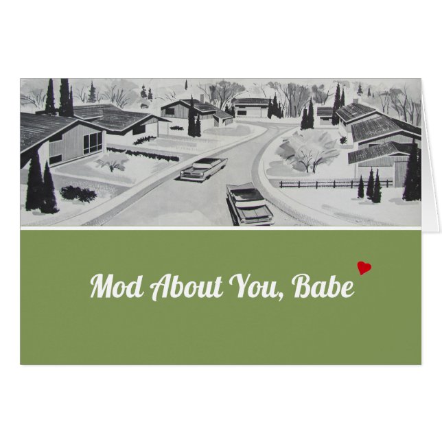 Aniversario feliz esposo de mediados del siglo mod (Anverso (Horizontal))