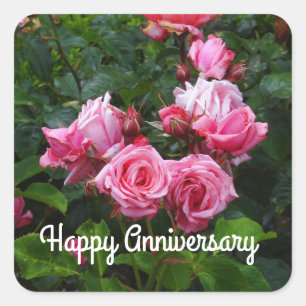 Aniversario feliz Gene Boerner Rosa #1 Pegatinas