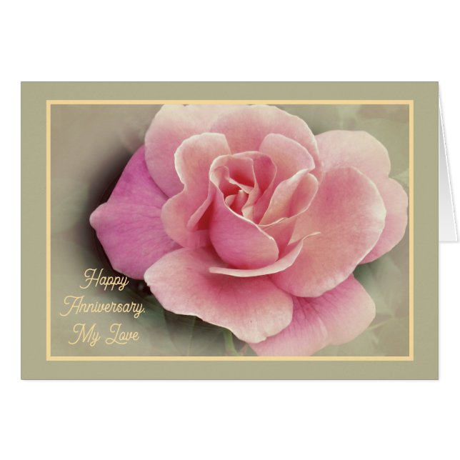 Aniversario feliz, mi amor/ rosa rosa (Anverso (Horizontal))