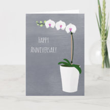 Aniversario feliz | Orquídeas | Tarjeta de nota so