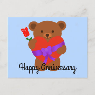Aniversario feliz Oso de Teddy #1 postal