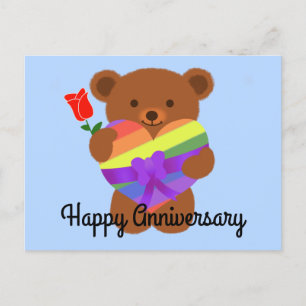 Aniversario feliz Oso de Teddy #2 postal