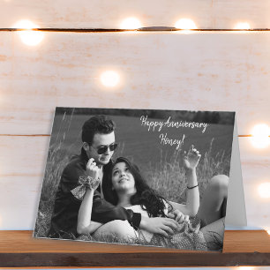 Aniversario feliz, tarjeta de foto personalizada