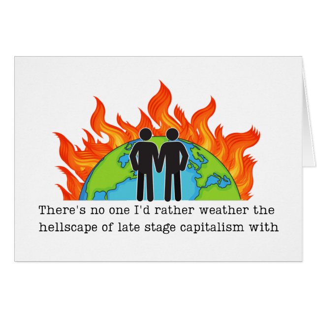 Aniversario gay Tarjeta divertida de humor liberal (Anverso (Horizontal))